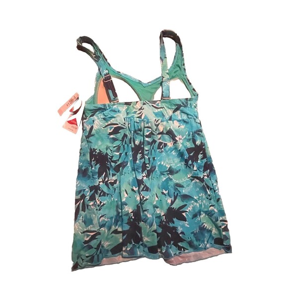 LL Bean Womens Shaping Soft-Drape Tropical Babydoll Tankini Swim Top Size 8 New - Picture 3 of 4